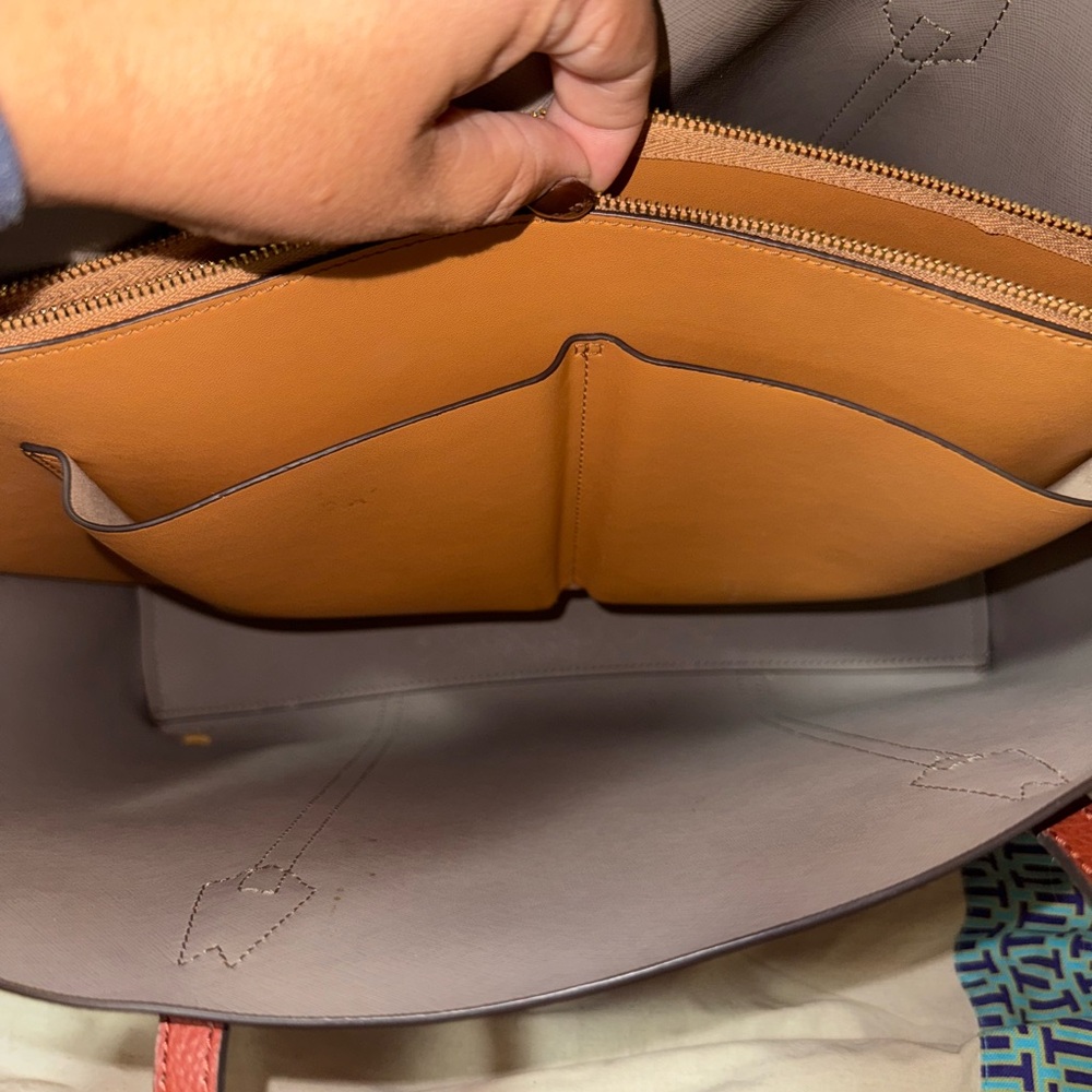 Tory Burch Cognac Leather Tote - Picture 5 of 8